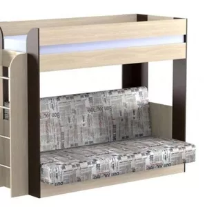 Кровать двухъярусная с диваном Колибри