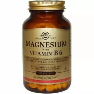 Магний с витамином,  В6,  250 таблеток,  Витамины,  Солгар