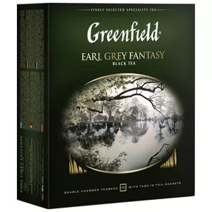 Чай черный Greenfield Earl Grey Fantasy 100 пакетиков,  бергамот