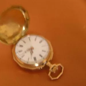 Часы, кулон,  старинные золото